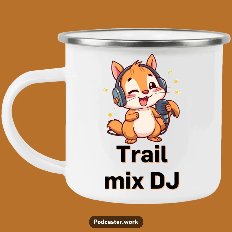 Funny Squirrel Campfire Mug: Energetic Mic Star, Outdoor Music Lover Gift