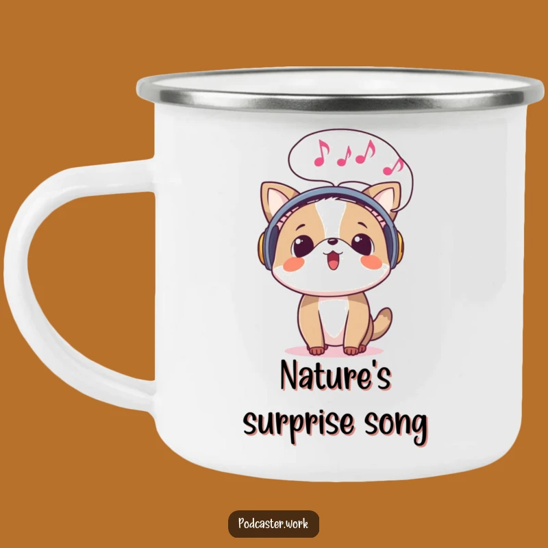 Funny Surprised Animal Music Camping Mug: Adventure Melodies Gift