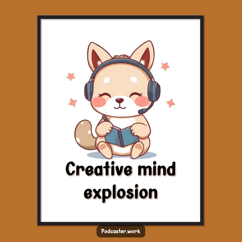 Funny Busy Animal Note-Taker Digital Art: Focused Workspace Gift