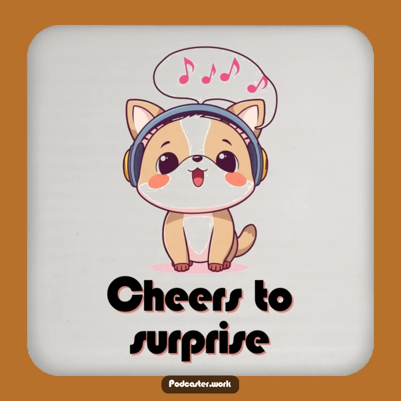 Funny Surprised Animal Music Coaster: Protect Surfaces with Sound Gift