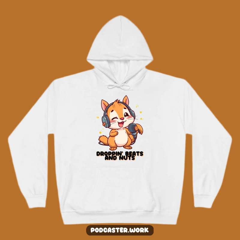 Funny Squirrel MC Hoodie: Energetic Rap Star Comfort, Cozy Music Gift