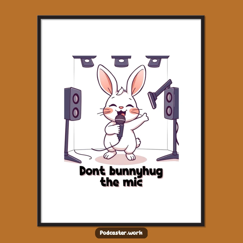 Free Printable Wall Art: Energetic Rabbit Microphone for a Fun, Quirky Space