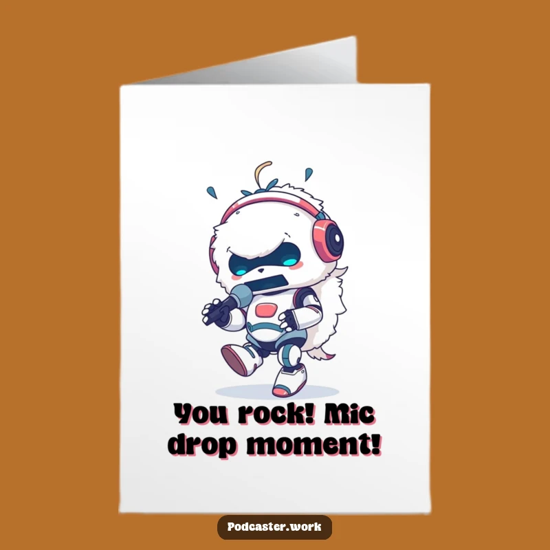 Free Printable Congrats Card: Robot Animal Rock Star Celebration!