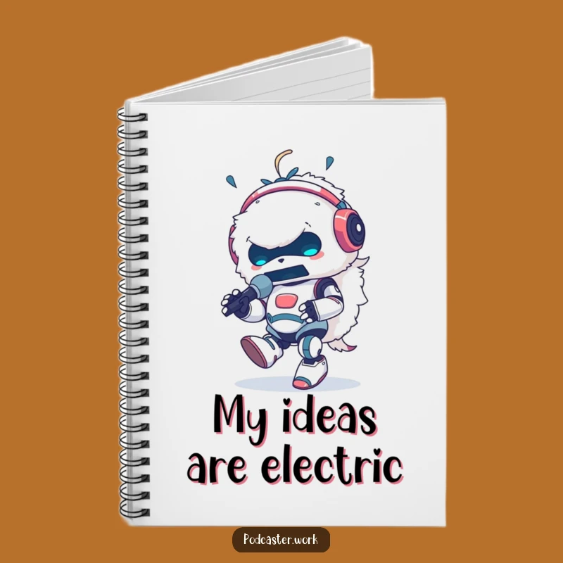 Funny Fluffy Robot DJ Notebook: Jot Down Your Beats Gift