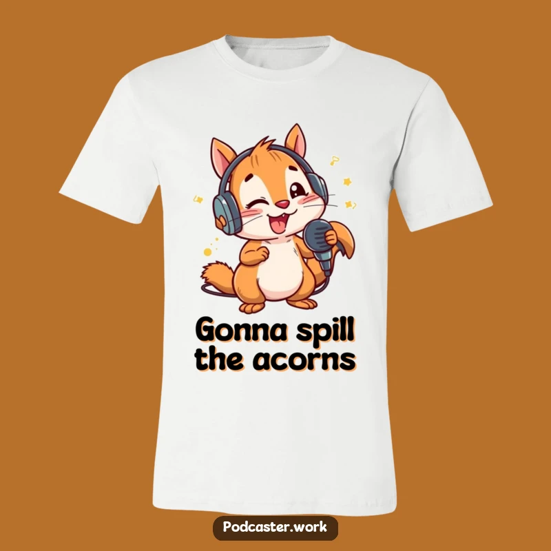 Funny Squirrel Rapper T-Shirt: Energetic Microphone Star, Cool Hip Hop Tee